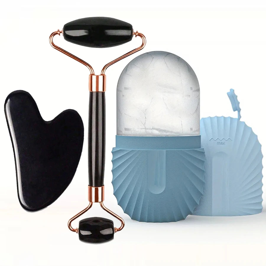 velvet Glow ice roller and gua Sha set